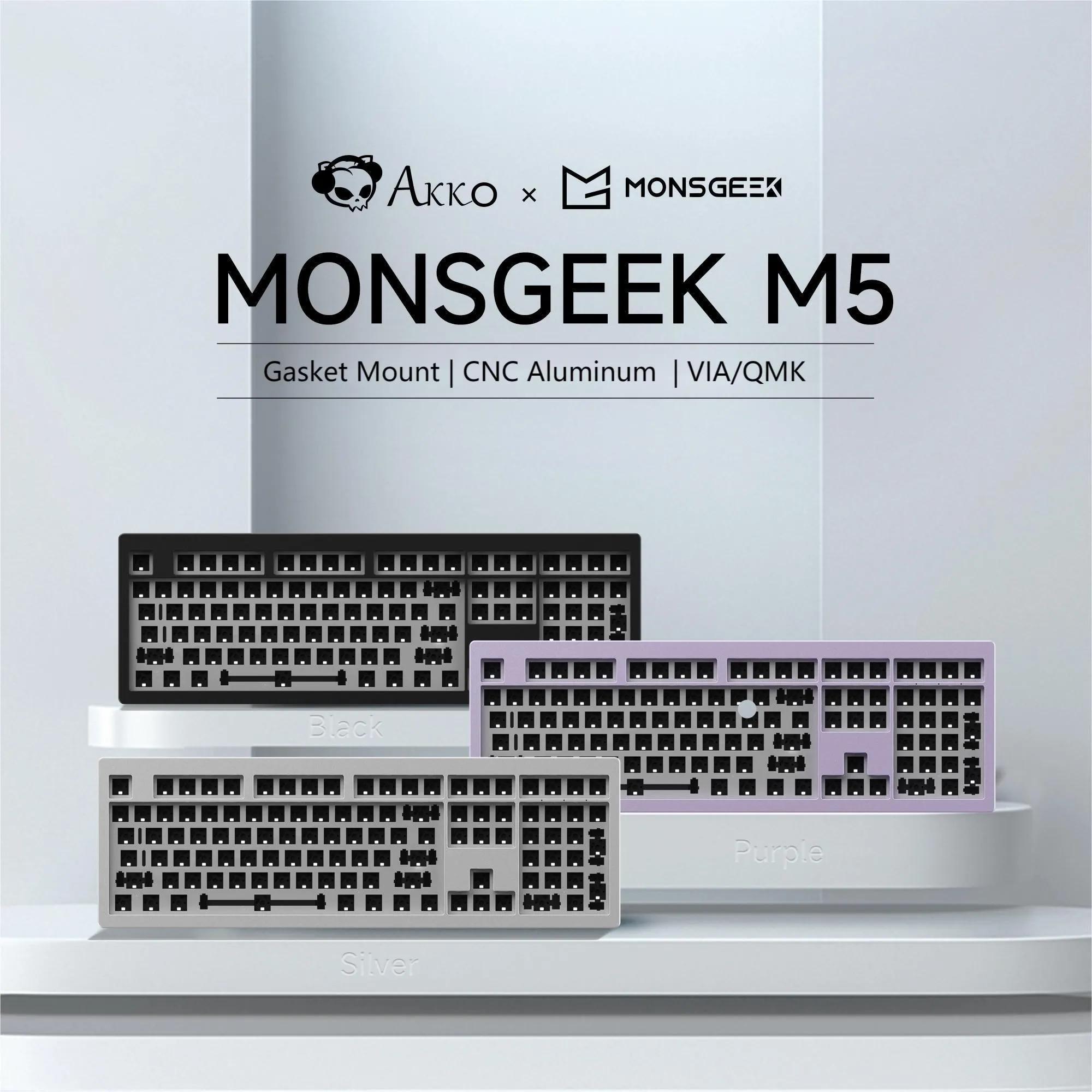 Akko MONSGEEK M5 DIY ŰƮ, Ǯ  RGB ֽ,    CNC ˷̴ Ű ŰƮ, VIA/QMK Ŷ Ʈ